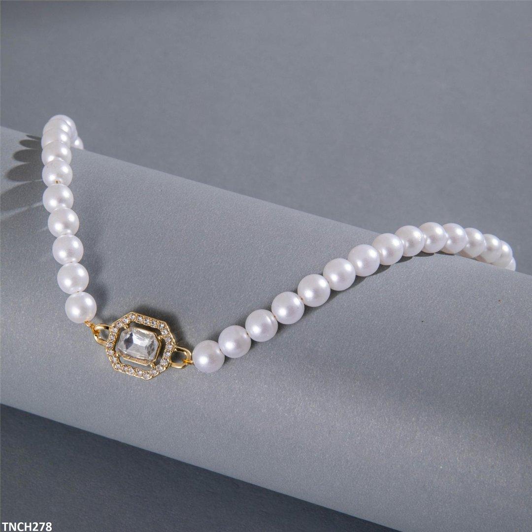 TNCH278 YYE Pearl Round Chain Necklace