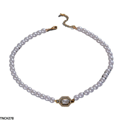 TNCH278 YYE Pearl Round Chain Necklace