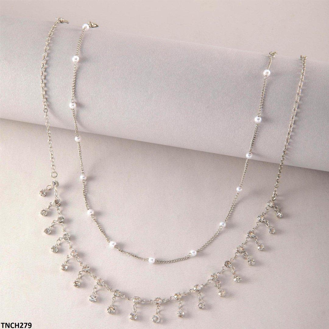 TNCH279 YYE Imp Round Stone Chain Necklace