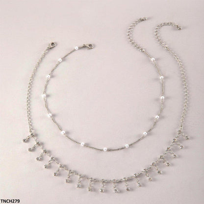 TNCH279 YYE Imp Round Stone Chain Necklace