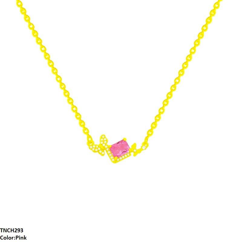 TNCH293 DDJ Butterfly/Square Stone Necklace