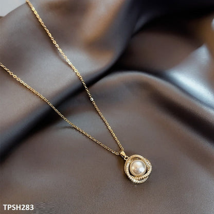 TPSH283 SIQ Pearl/Curb Chain Pendant