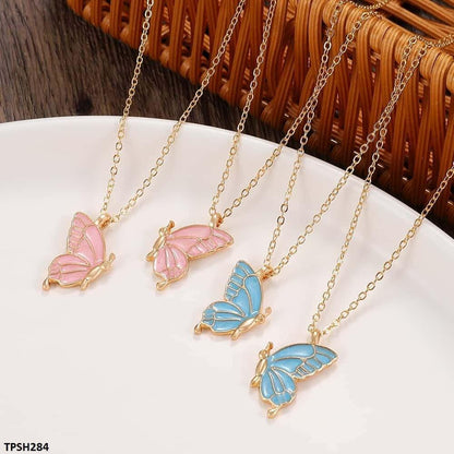 TPSH284 QWN Layer Painted Butterfly Pendant