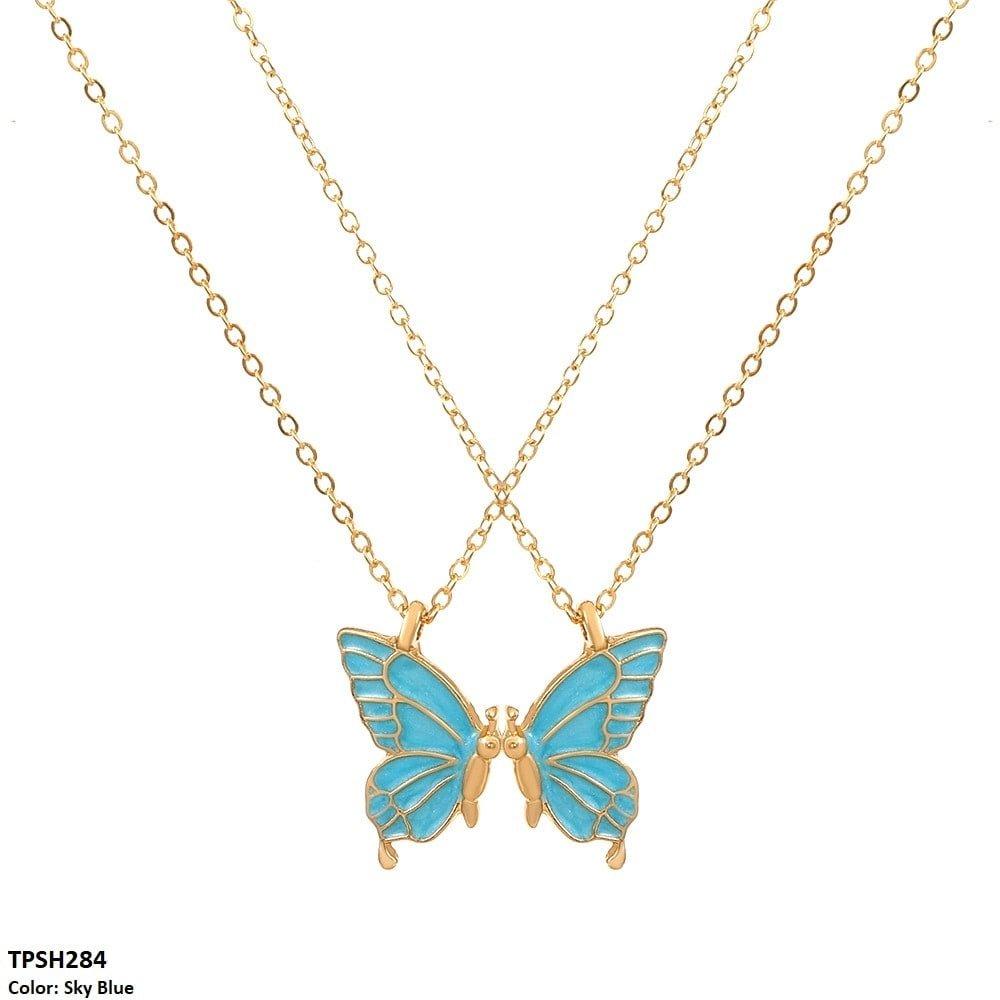 TPSH284 QWN Layer Painted Butterfly Pendant