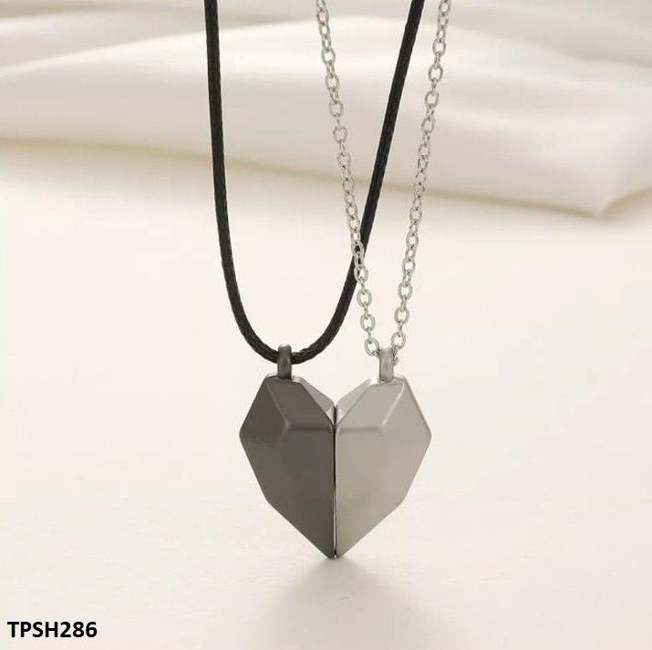 TPSH286 QWN Magnetic Two Souls One Heart Couple Pendant Necklaces