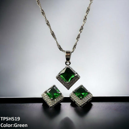 TPSH519 SHJ Square Pendent Set