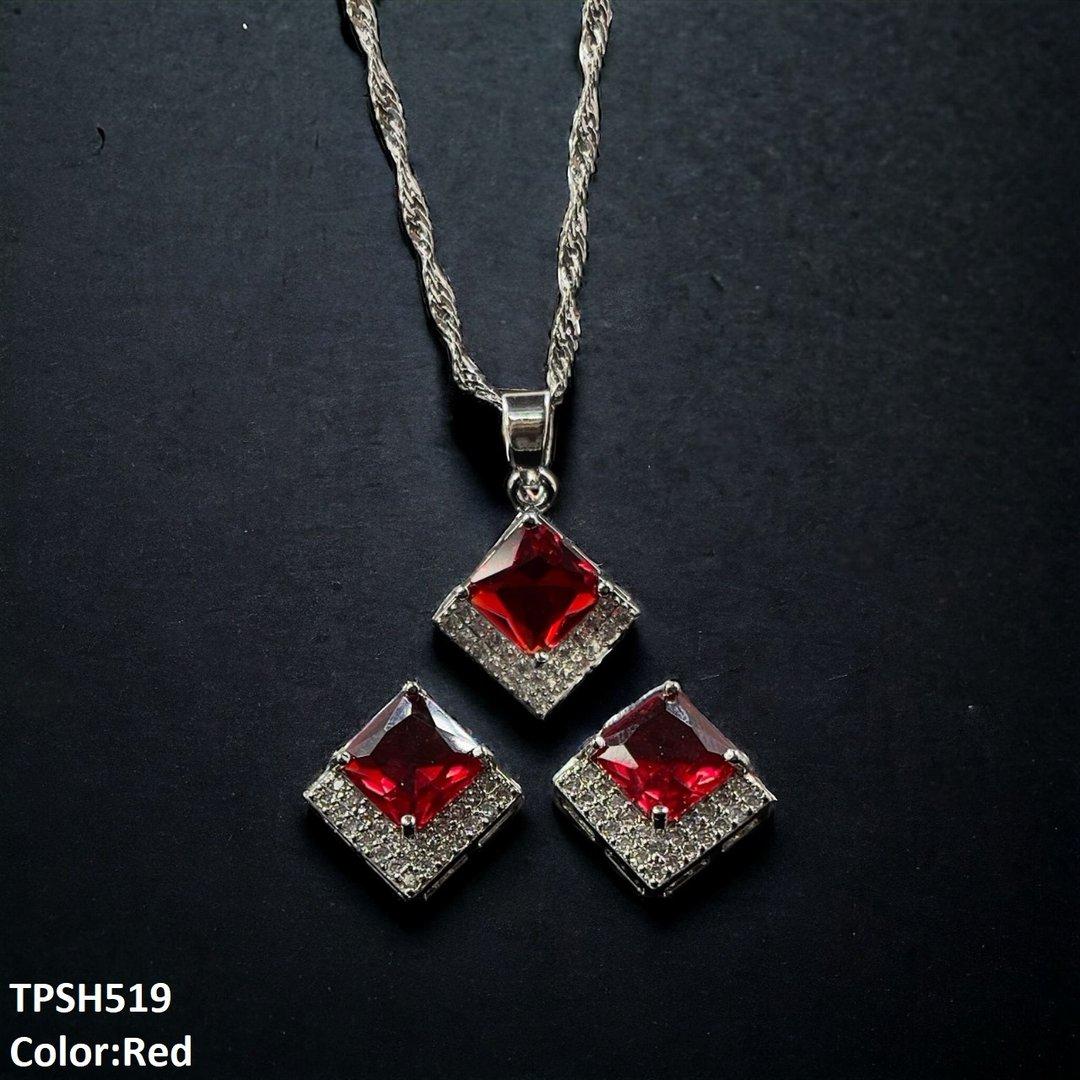 TPSH519 SHJ Square Pendent Set