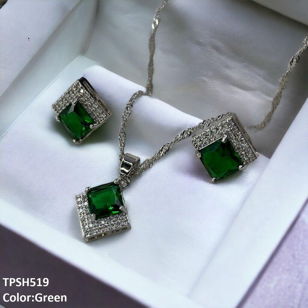 TPSH519 SHJ Square Pendent Set