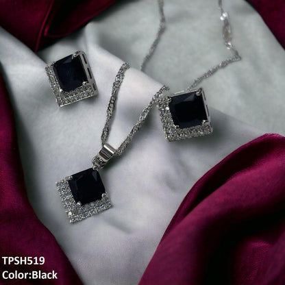 TPSH519 SHJ Square Pendent Set