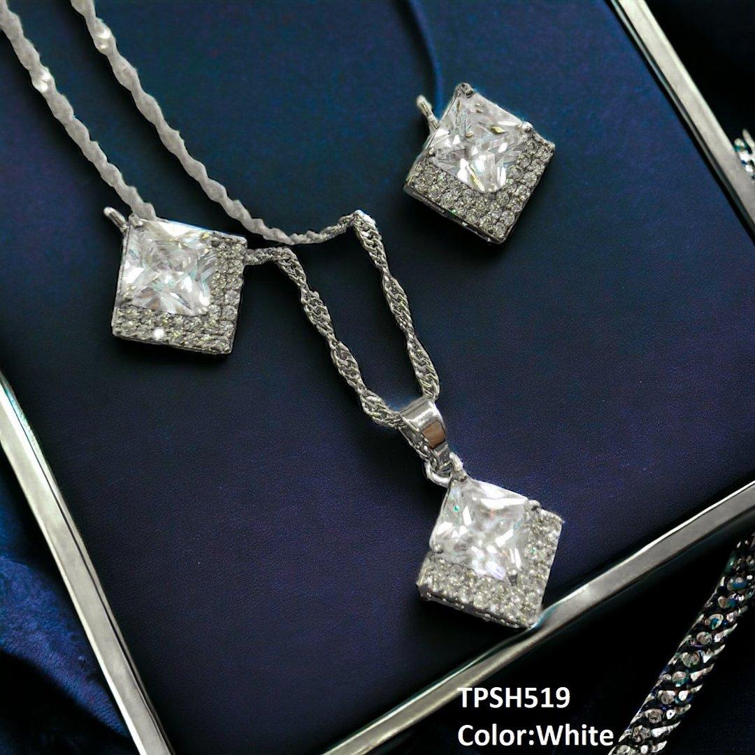 TPSH519 SHJ Square Pendent Set