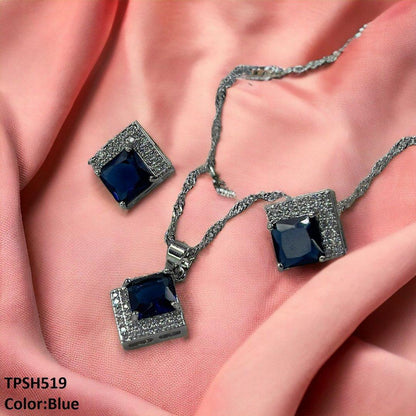 TPSH519 SHJ Square Pendent Set