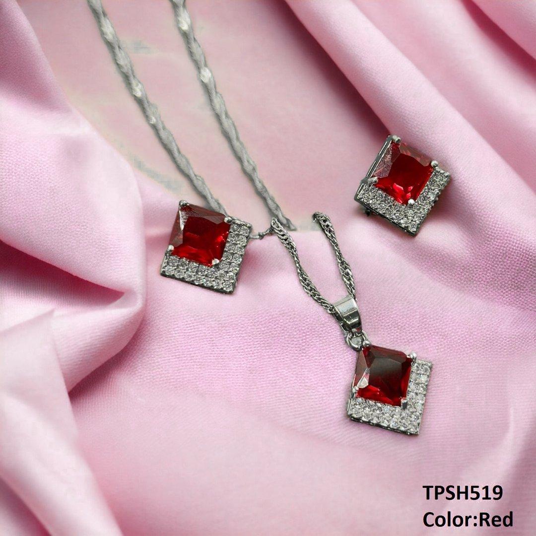 TPSH519 SHJ Square Pendent Set