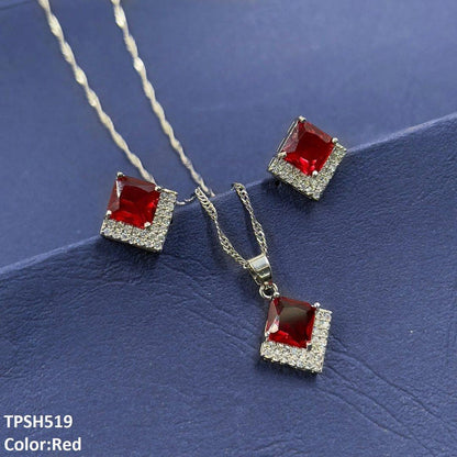 TPSH519 SHJ Square Pendent Set