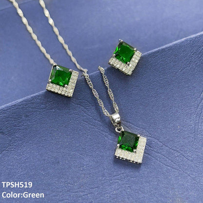 TPSH519 SHJ Square Pendent Set