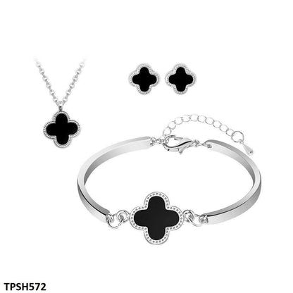 TPSH572 ZXS Painted Clover Pendant Set