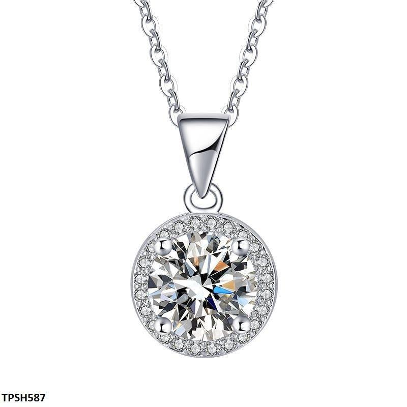 TPSH587 JJF Round Stone Pendent Set