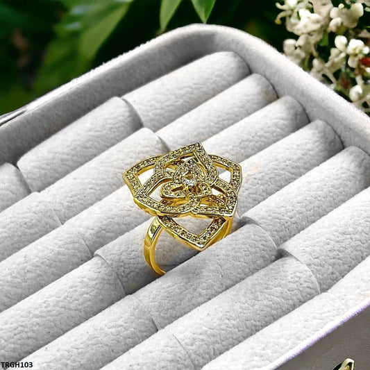 TRGH103 YXG Leaf Flower Ring Adjustable