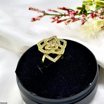 TRGH103 YXG Leaf Flower Ring Adjustable