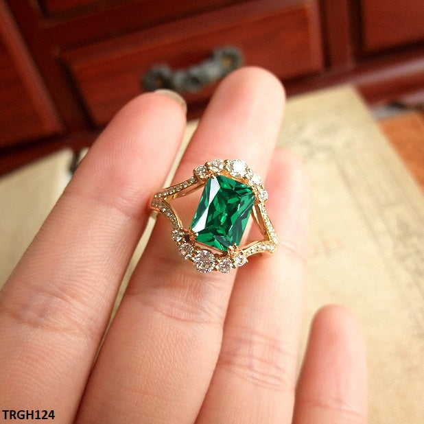 TRGH124 BJF Emerald Eye Ring Adjustable