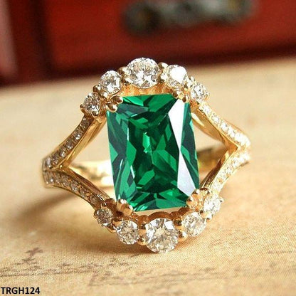 TRGH124 BJF Emerald Eye Ring Adjustable