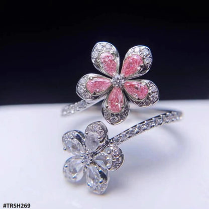 TRSH269 CJD Flower Adjustable Ring