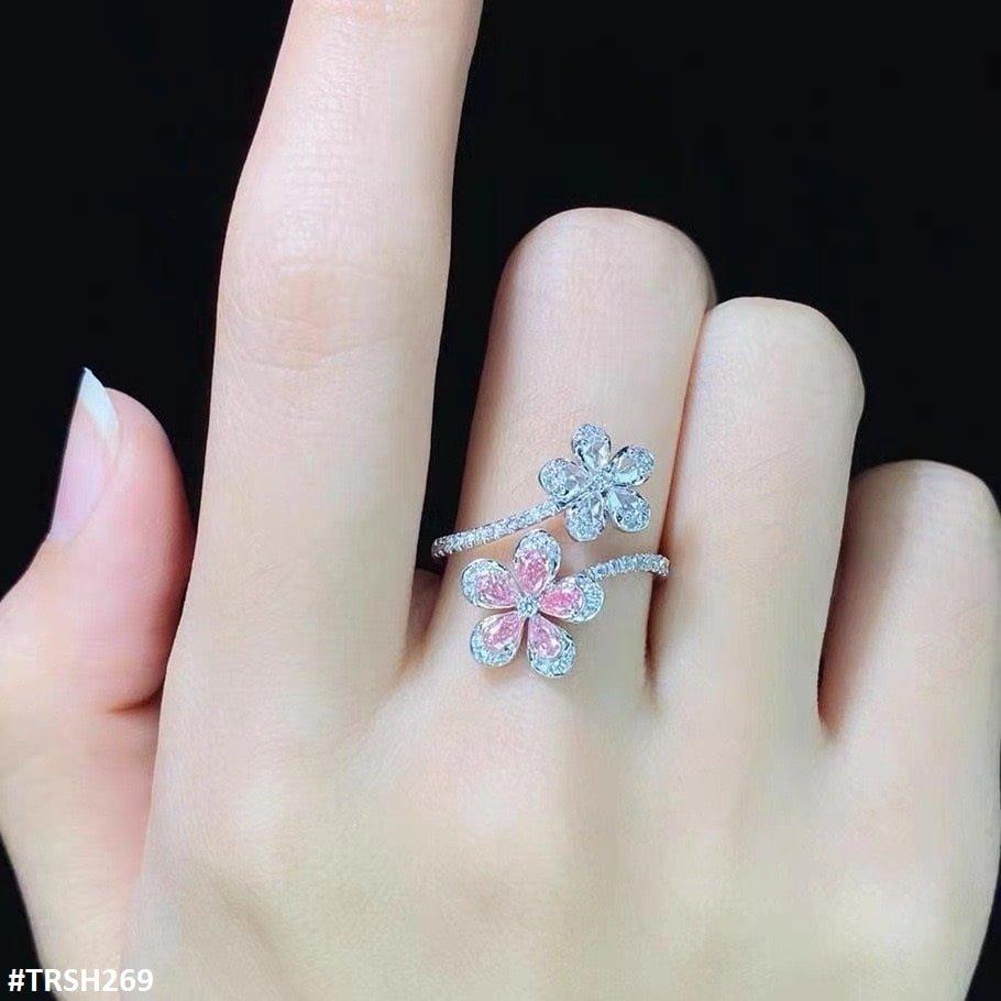 TRSH269 CJD Flower Adjustable Ring