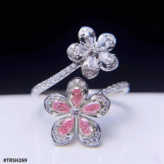 TRSH269 CJD Flower Adjustable Ring