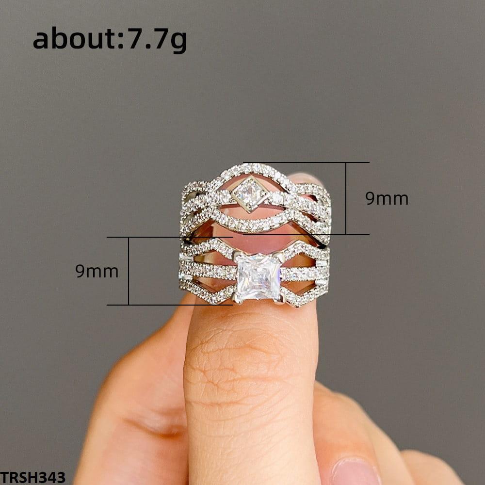 TRSH343 CSH ZigZag Layerd Twin Rings