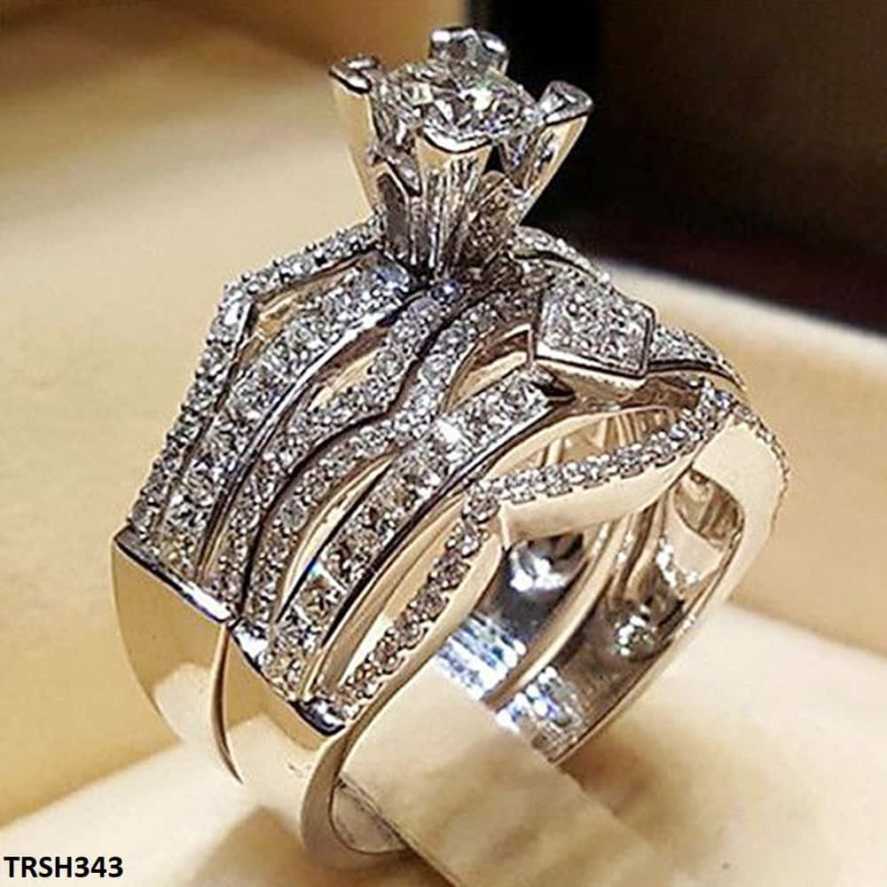 TRSH343 CSH ZigZag Layerd Twin Rings