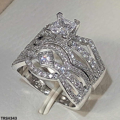 TRSH343 CSH ZigZag Layerd Twin Rings