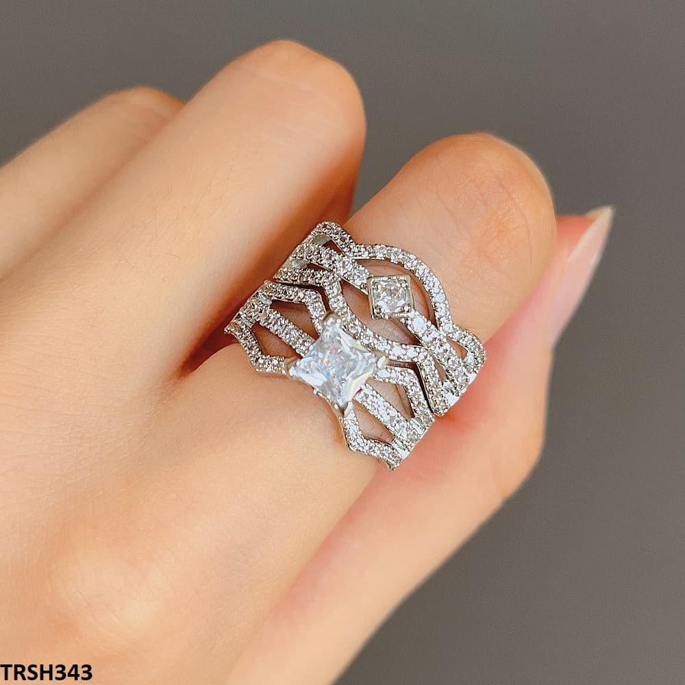 TRSH343 CSH ZigZag Layerd Twin Rings