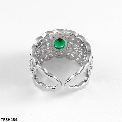 TRSH434 DNG Oval Marquise layered Adjustable Ring