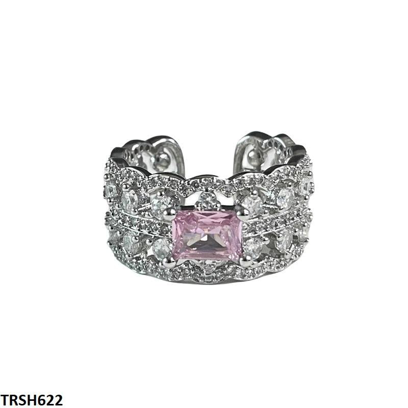 TRSH622 SJS Stylish Pink Stone Ring Adjustable