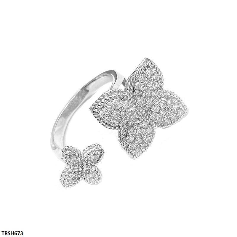 TRSH673 BJF Double Flower Ring Adjustable