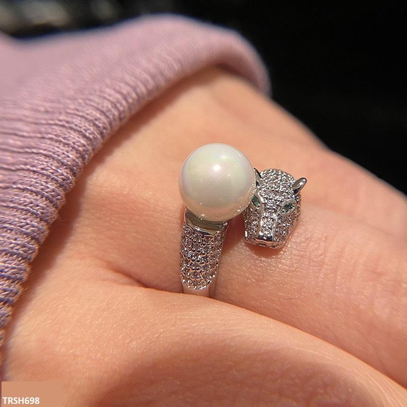 TRSH698 KRL Tiger/Pearl Ring Adjustable