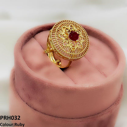 PRH032 MZM Round Flower Ring