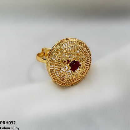 PRH032 MZM Round Flower Ring