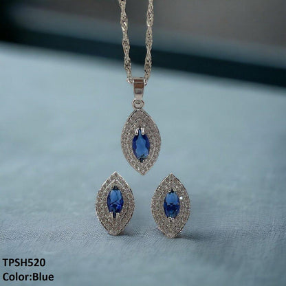 TPSH520 SHJ Marquise Layered Pendent Set