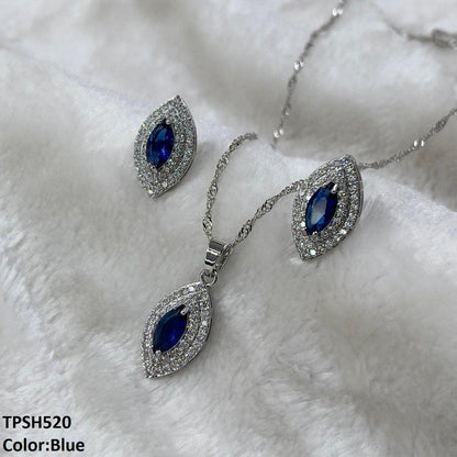 TPSH520 SHJ Marquise Layered Pendent Set