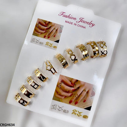 CRGH634 FNG Midi Rings Adjustable 10Pcs