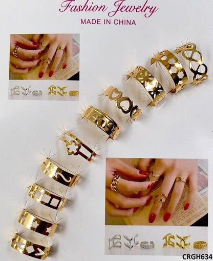 CRGH634 FNG Midi Rings Adjustable 10Pcs