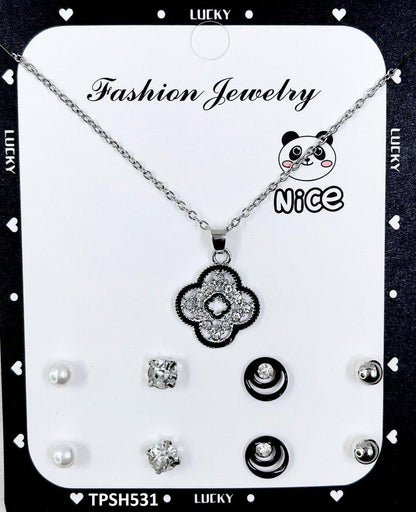 TPSH531 FNG Flower Pendent Set