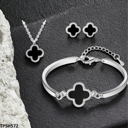 TPSH572 ZXS Painted Clover Pendant Set