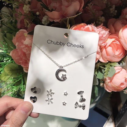 CPSH016 XST Moon/Star Pendant Set