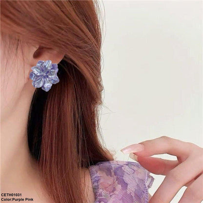 CETH01031 YQG Flower Stud Tops Pair - CETH